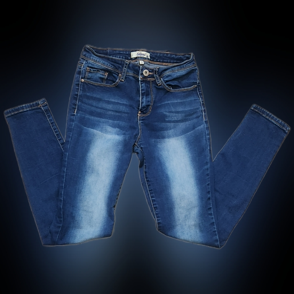 #K40 California Vintage Girls Blue Distressed Cotton Jeans